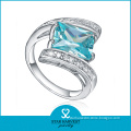 Luxury Blue Topaz Silver Ring Jewellery with 2 Days Deivery (R-0562)